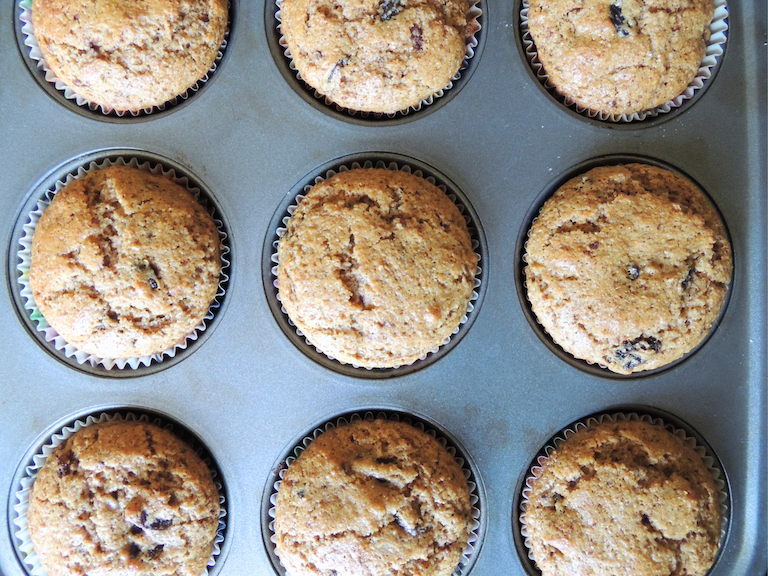 muffins in a baking tin